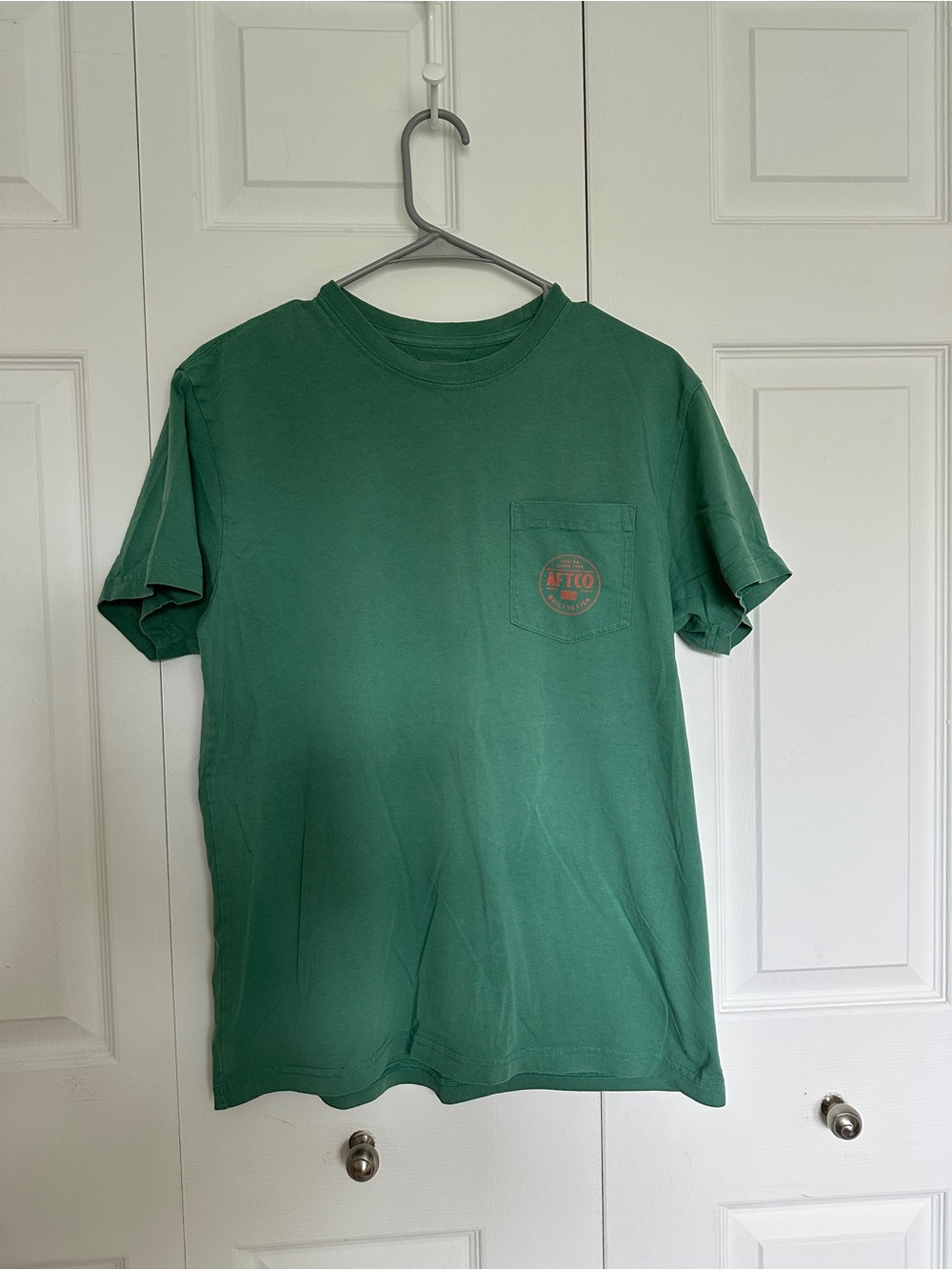 AFTCO Short Sleeve Pocket Tee in Green with Subtle Logo